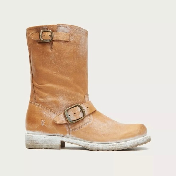 FRYE 'Veronica Short' Slouchy Boot MOTO BIKER tan - Picture 1 of 10